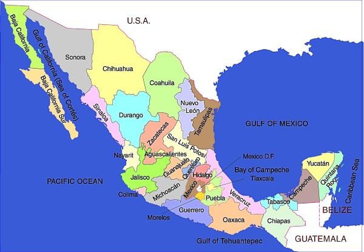 Meksikë harta e shteteve