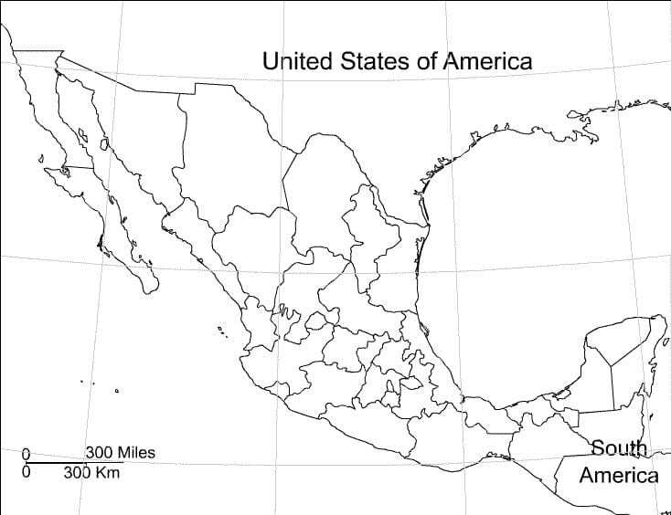 Meksikë map blank