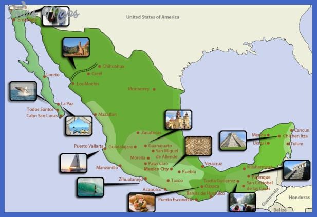 hartë e Meksikës destinacionet turistike