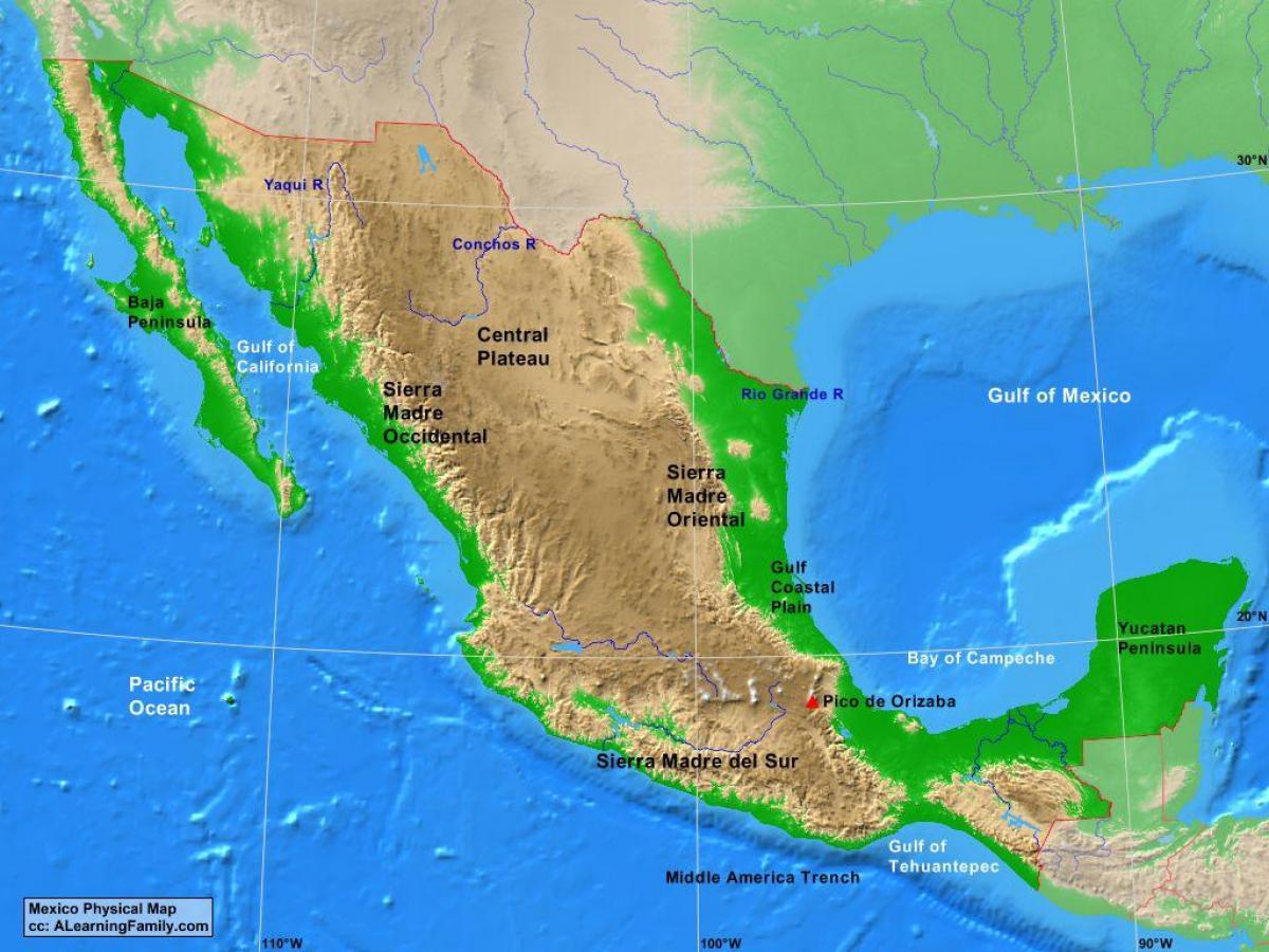 pllajë hartë e Meksikës