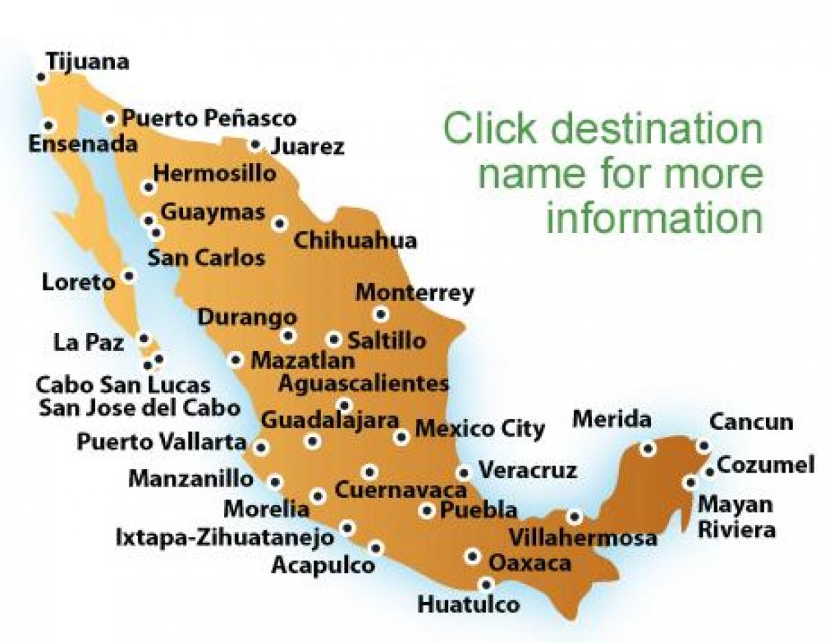 harta e plazheve në Meksikë