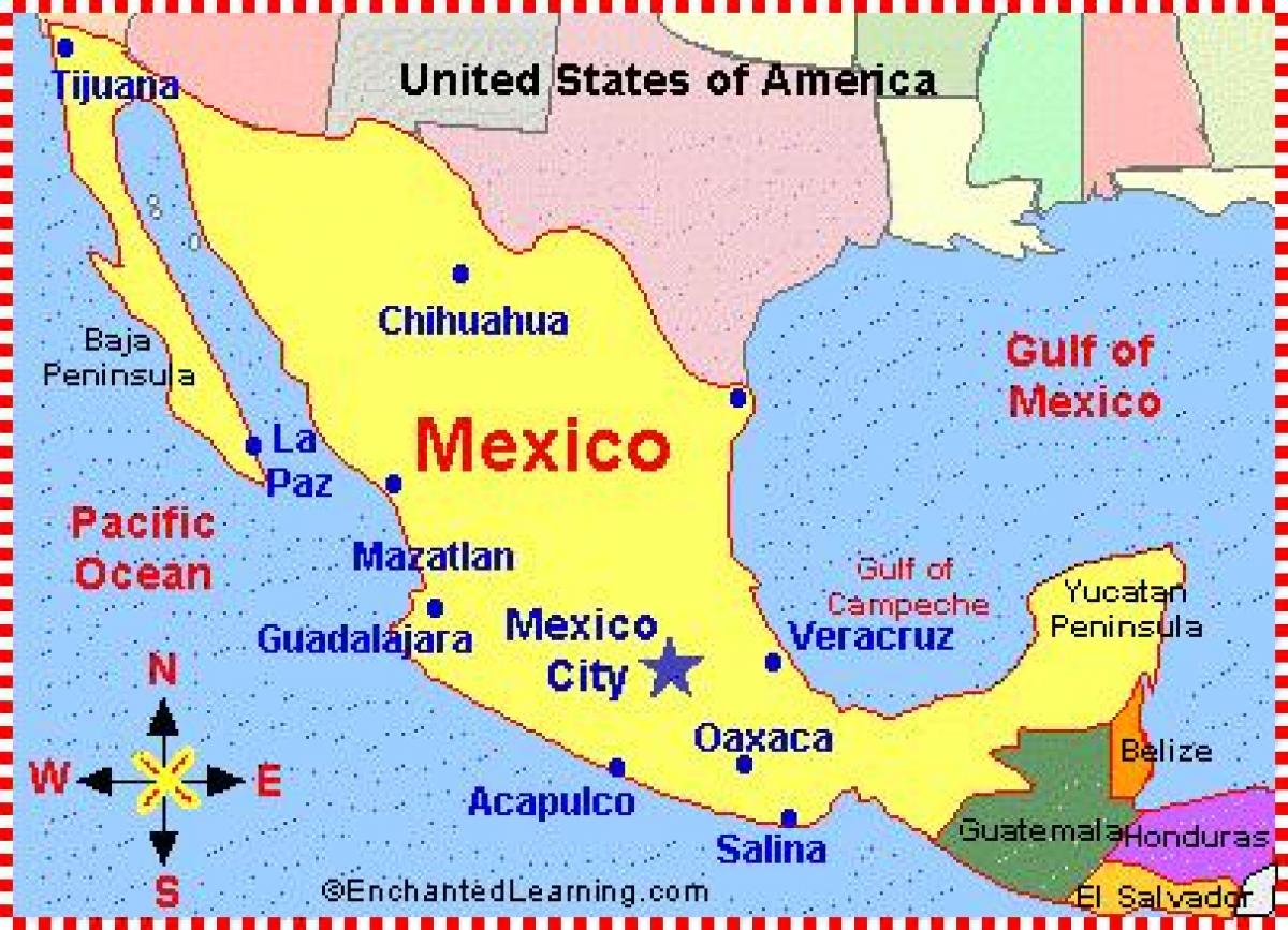 një hartë e Meksikës