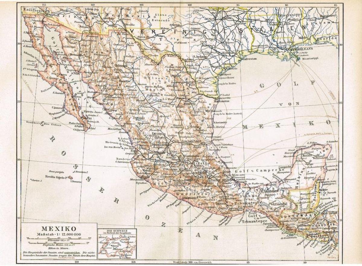 Meksikë vjetër hartë
