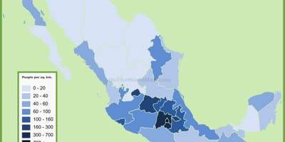 Dendësia e popullsisë hartë Meksikë