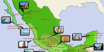 Hartën turistike të Meksikës